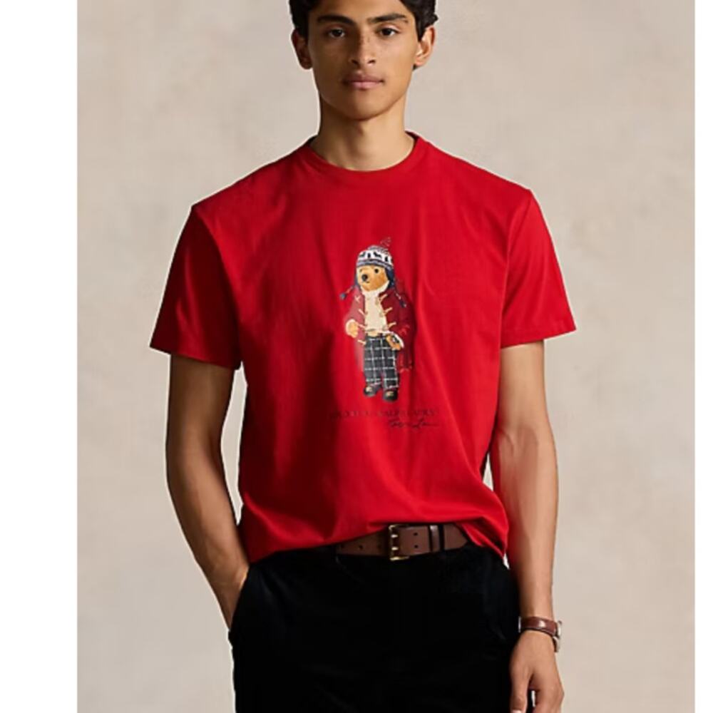 Polo Ralph Lauren Men's Polo Bear Classic Fit T-Shirt L Red Preppy Americana